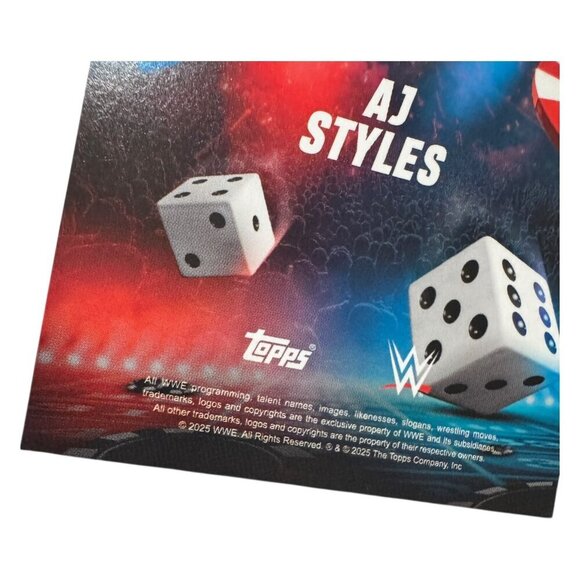 2025 Topps Wrestlemania 41 WWE WORLD Vegas Exclusive Card LE WM-12 AJ STYLES - Picture 4 of 4
